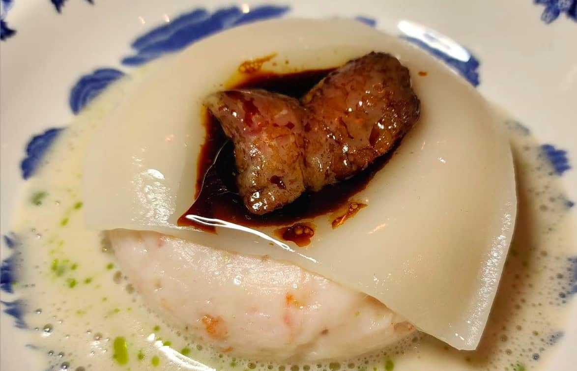 Tangerine Peel and Watercress, Soy Sauce Beurre Blanc